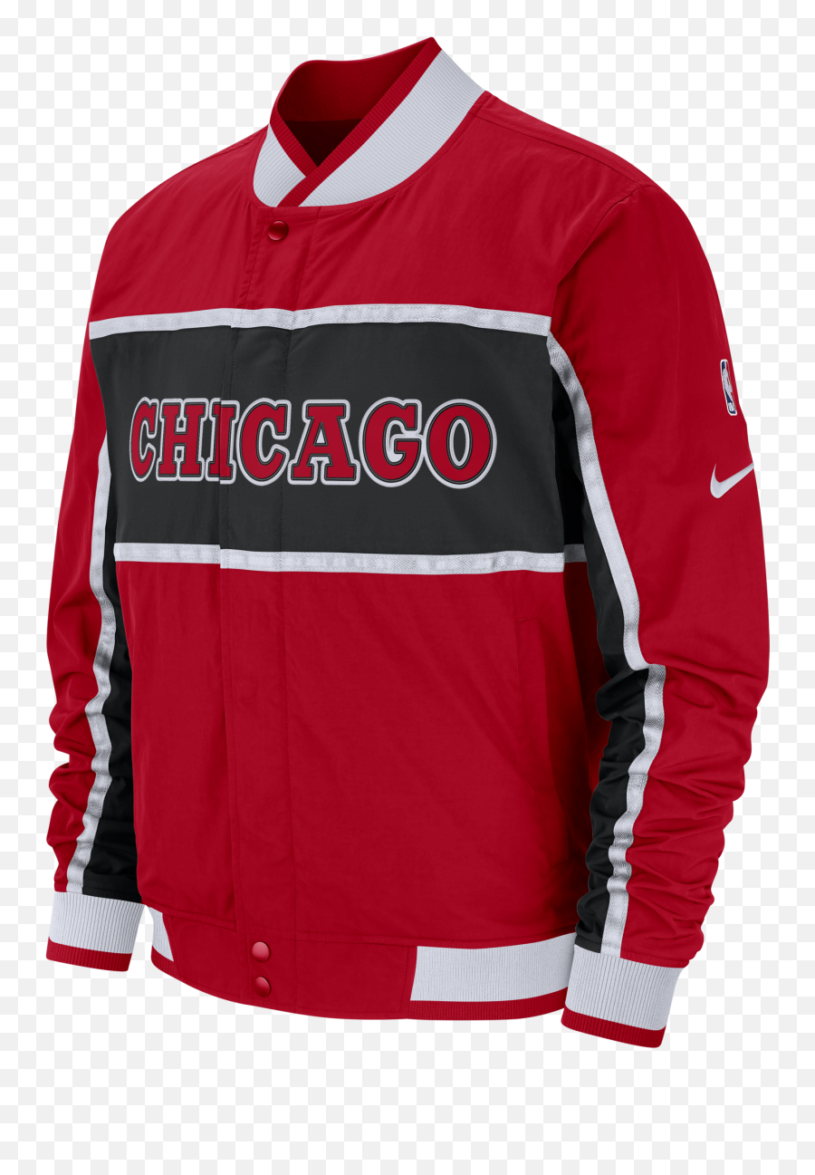 Download Nike Nba Chicago Bulls Courtside Icon Jacket - Nike Jacket Golden State Warriors Png,Chicago Bulls Logo Transparent
