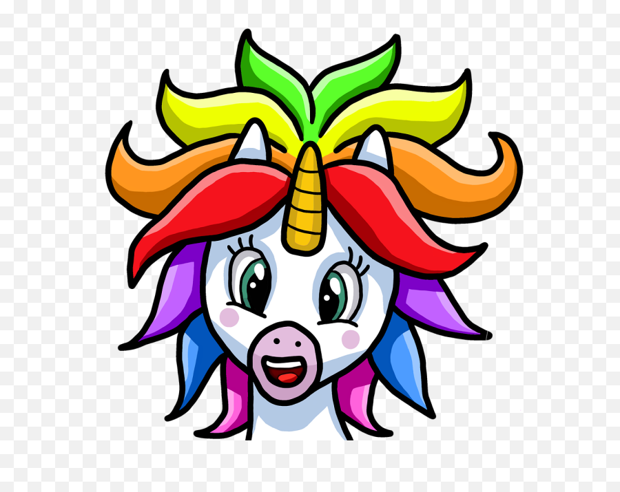 Unicorn Rainbow Hairstyle - Free Image On Pixabay Crazy Hair Dont Care Png,Hairstyle Png