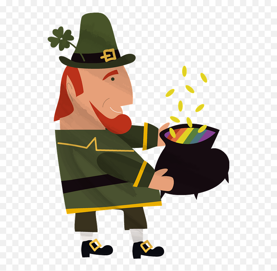 Leprechaun And Pot Of Gold Clipart Free Download - Costume Hat Png,Leprechaun Png
