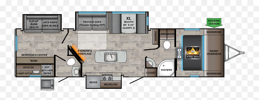 Sunset Trail Super Lite Travel Trailers - Ss331bh Floorplan Vertical Png,Floorplan Icon