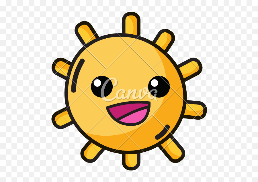 Happy Sun With Lights Ray Kawaii - Icons By Canva Cycle Of 4th And 5th Png,Happy Sun Png