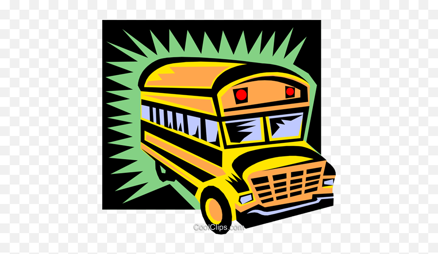 School Bus Royalty Free Vector Clip Art Illustration - Bus Png,Transportation Icon Vector