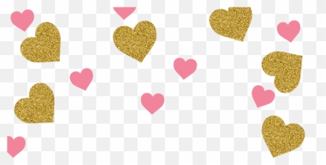 Transparent Confetti Background Vector Png - Pink And Gold Heart