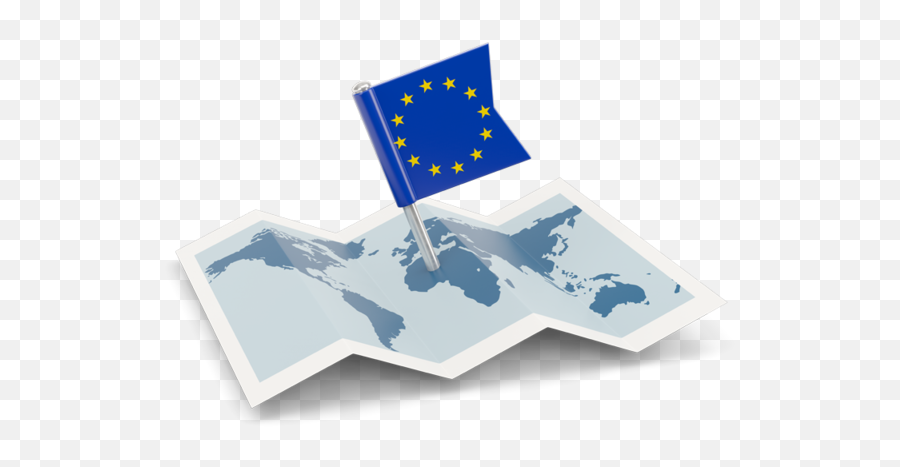 Flag Pin With Map Illustration Of European Union Png Icon