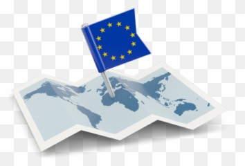 Flag Pin With Map Illustration Of European Union Png