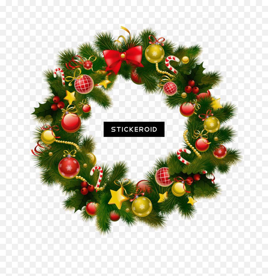 Download Simple Christmas Wreath - Full Size Png Image Pngkit Xmas Wreath Gif,Christmas Wreath Png Transparent