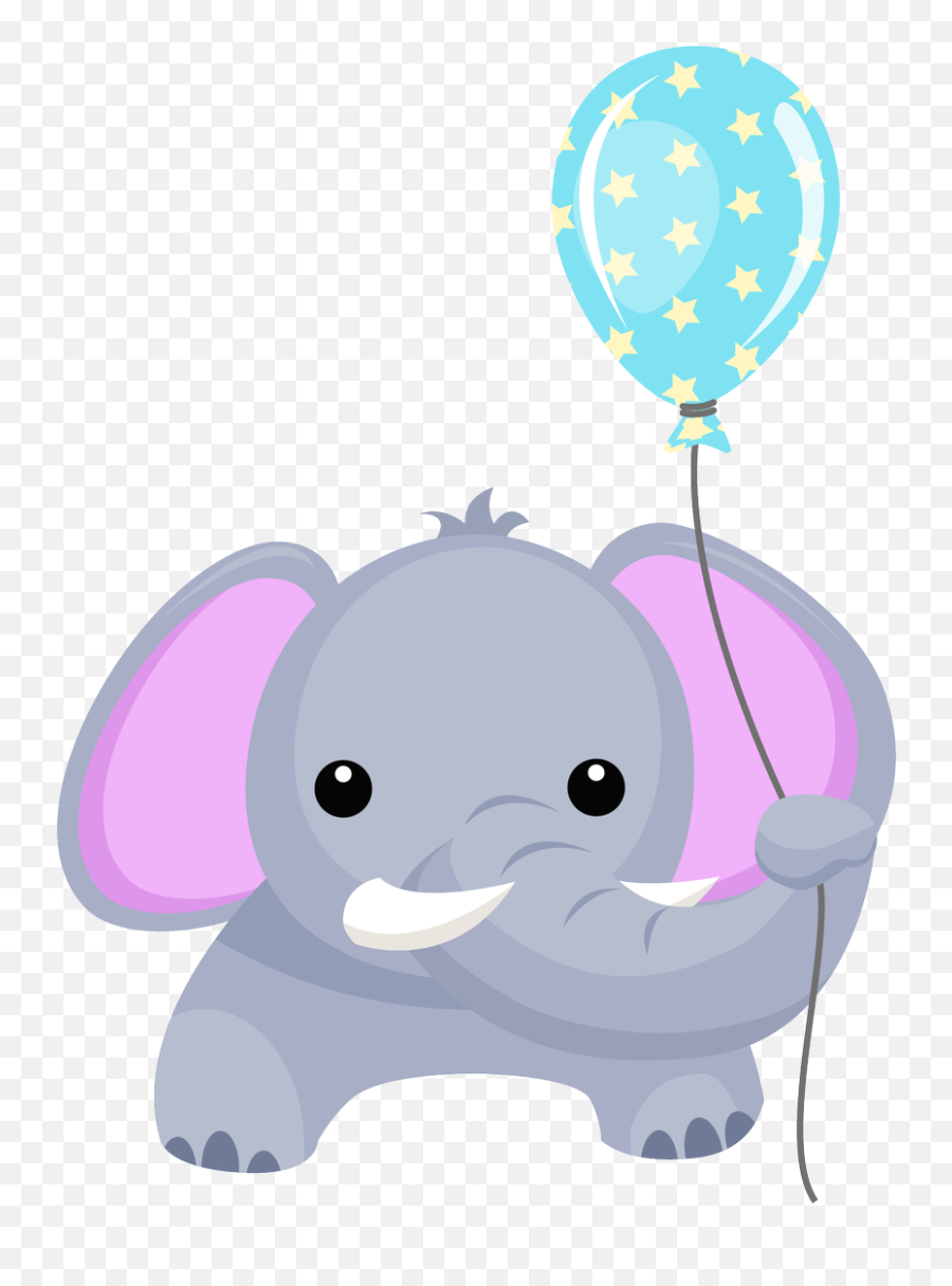 Clipart Balloons Baby Elephant - Baby With Balloons Clipart Png,Baby Elephant Png