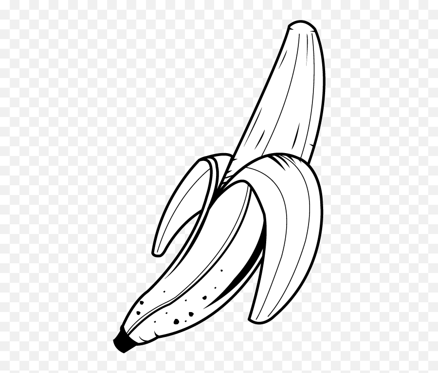 Download Peeled Banana - Peeling A Banana Clipart Black And Banana Clipart Png,Banana Peel Png