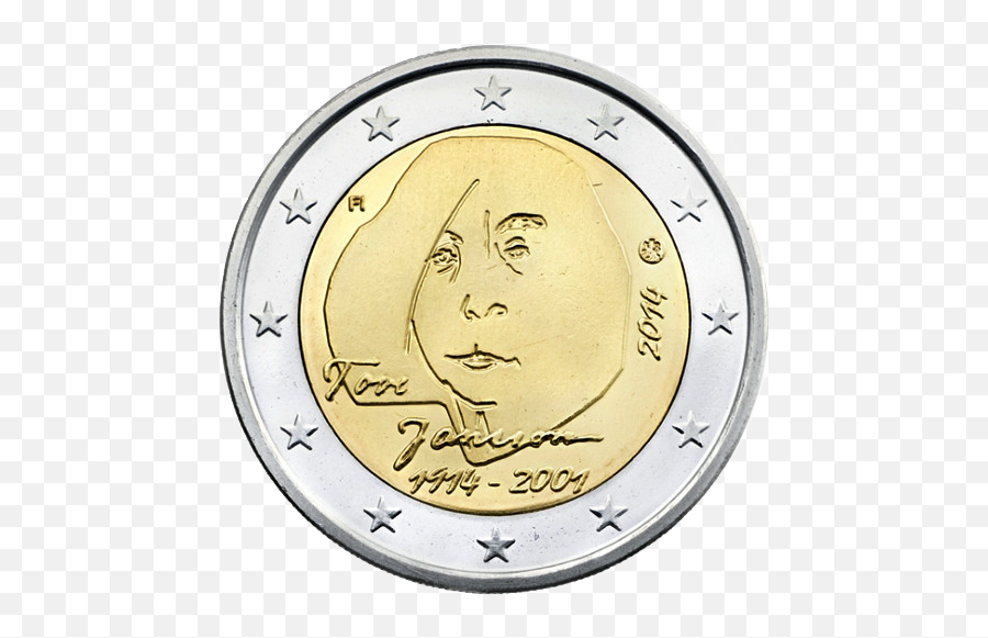 2 Euro Commemorative Coin Finland 2014 Tove Jansson - 2 Euro Commemorativi Finlandia 2014 Png,Money Roll Png