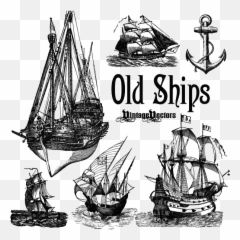 Sailing Ship Vector - Old png
