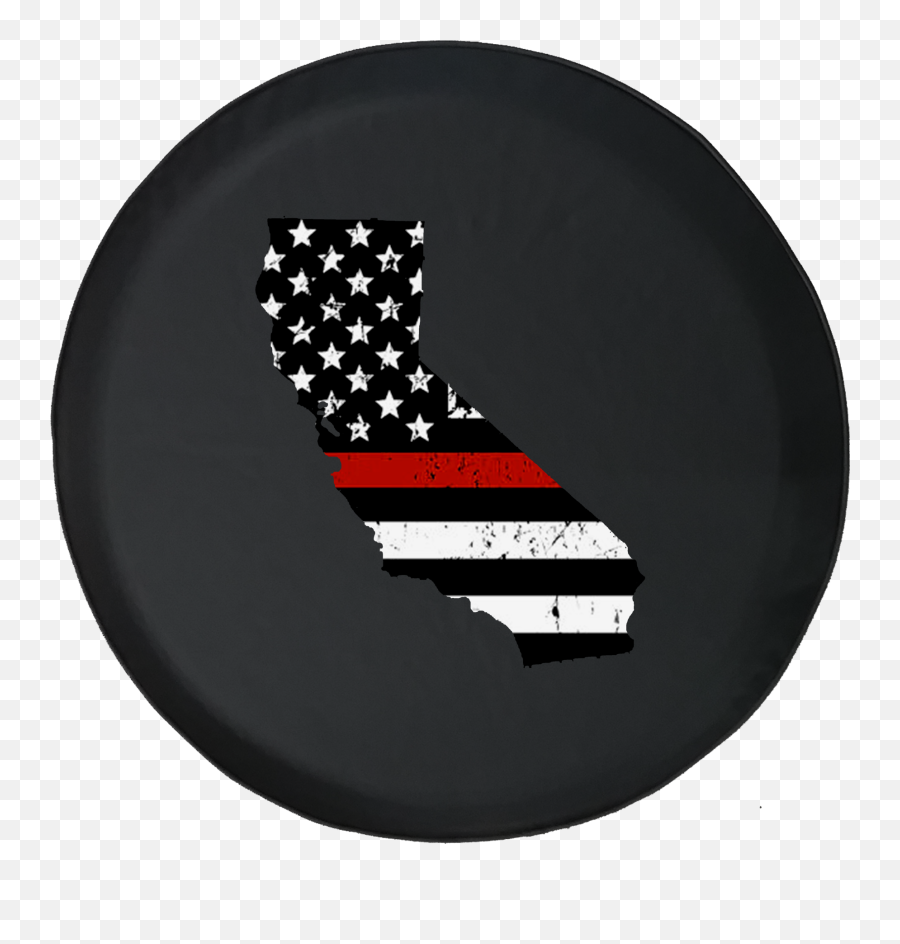 California - Thin Red Line Distressed American Flag Spare Tire Cover Jeep Rv 30 Inch Walmartcom Illustration Png,California Flag Png