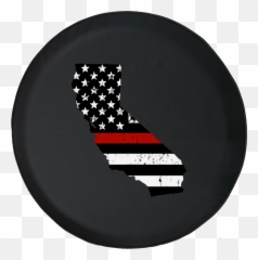 California - Thin Red Line Distressed American Flag Spare Tire Cover Jeep Rv 30 Inch Walmartcom Illustration Png,California Flag Png