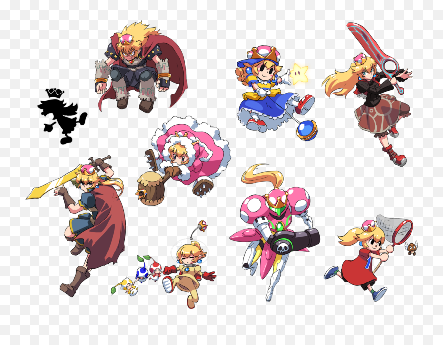 Samus Aran Princess Peach Ike Ness Ganondorf And 9 More - Super Smash Bros Super Crown Png,Ganondorf Png