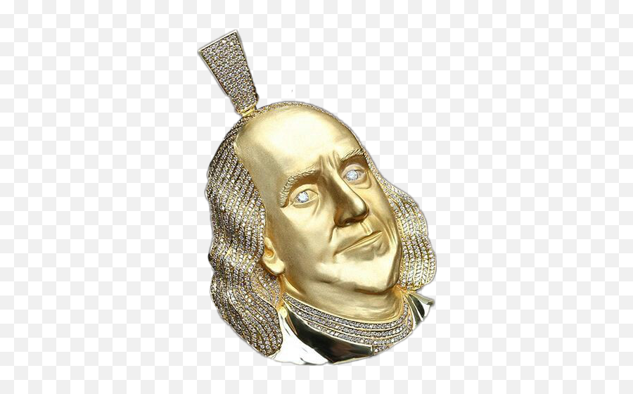 Gold Benjamin Franklin Pendant - Benjamin Franklin Chain Blueface Png,Pendant Png