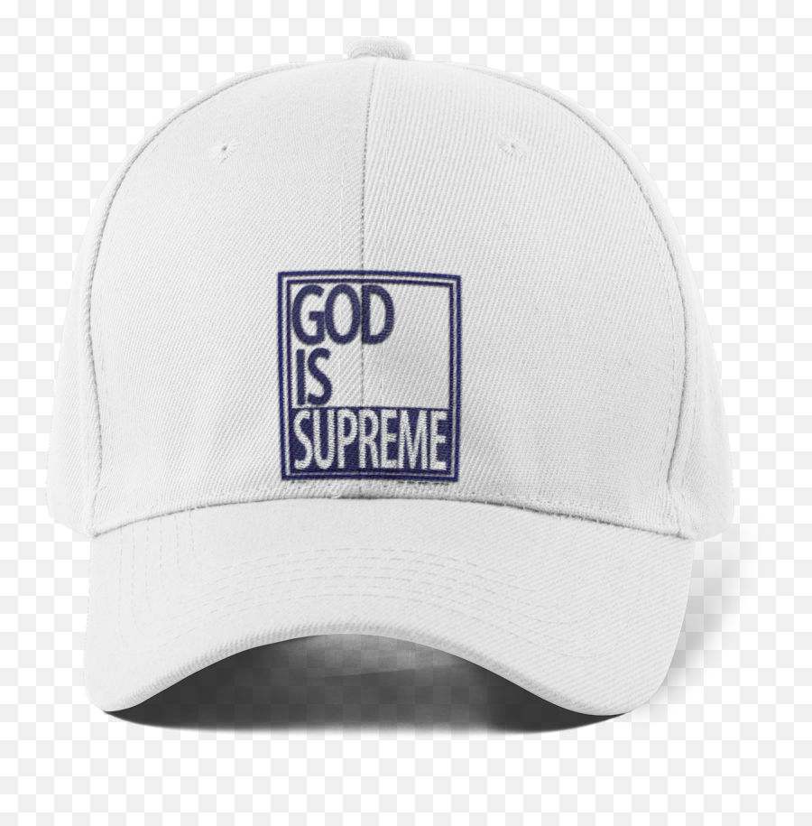 God Is Supreme Logo Dad Hat White U0026 Navy - Baseball Cap Png,Supreme Logo Font
