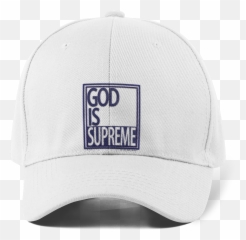 God Is Supreme Logo Dad Hat White U0026 Navy - Baseball Cap png
