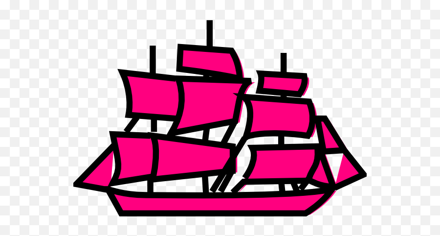 Pink Boat Clip Art - Vector Clip Art Online Clip Art Png,Cartoon Boat Png