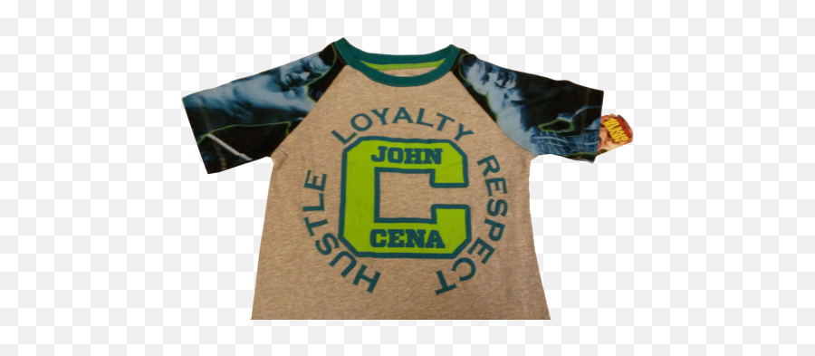 Loyalty John Cena Grey And Green Short Sleeve Tshirt - Label Png,John Cena Png