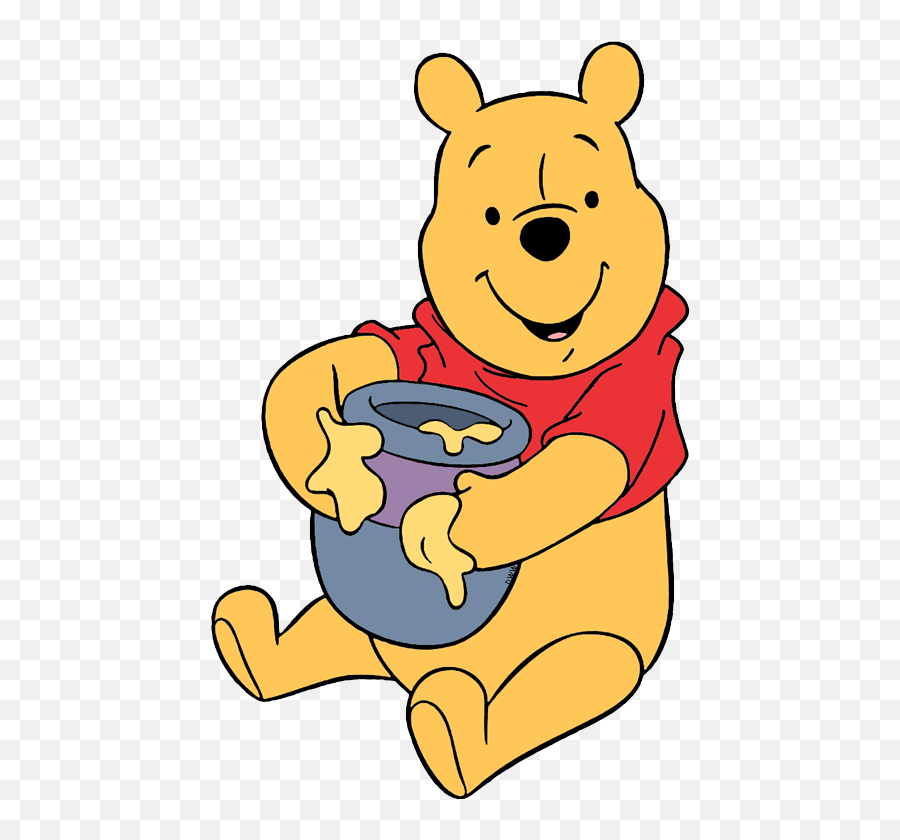 Winnie The Pooh Clipart Eating Honey - Pooh Eating Honey Png,Honey Pot Png