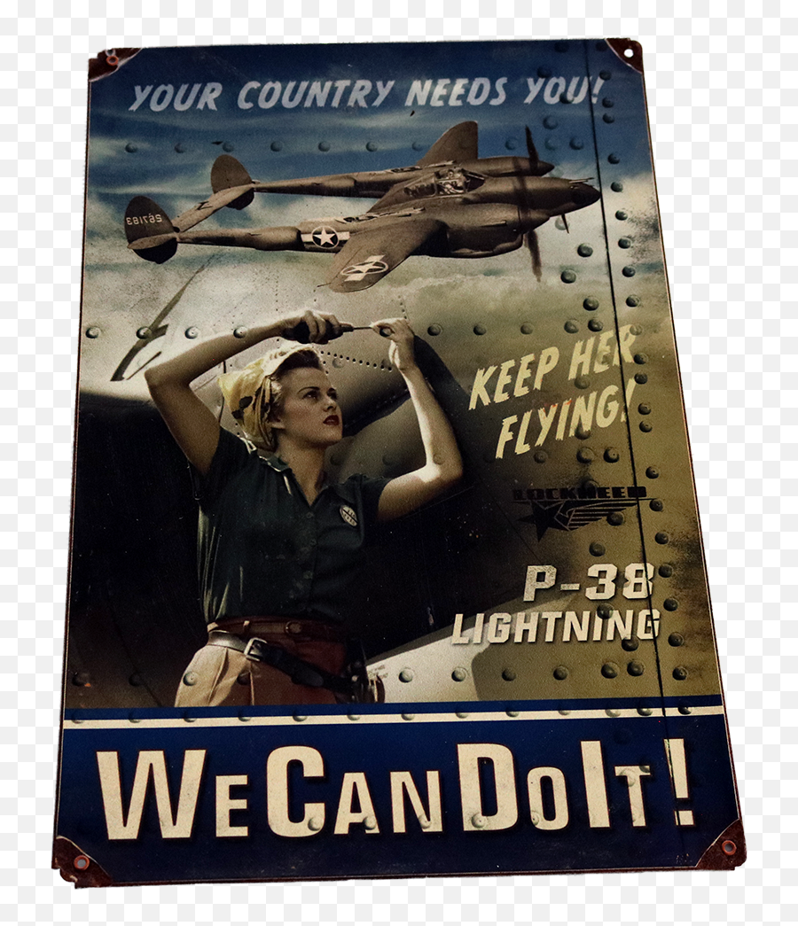 P - 38 Rosie The Riveter Sign Fighter Aircraft Png,Rosie The Riveter Png