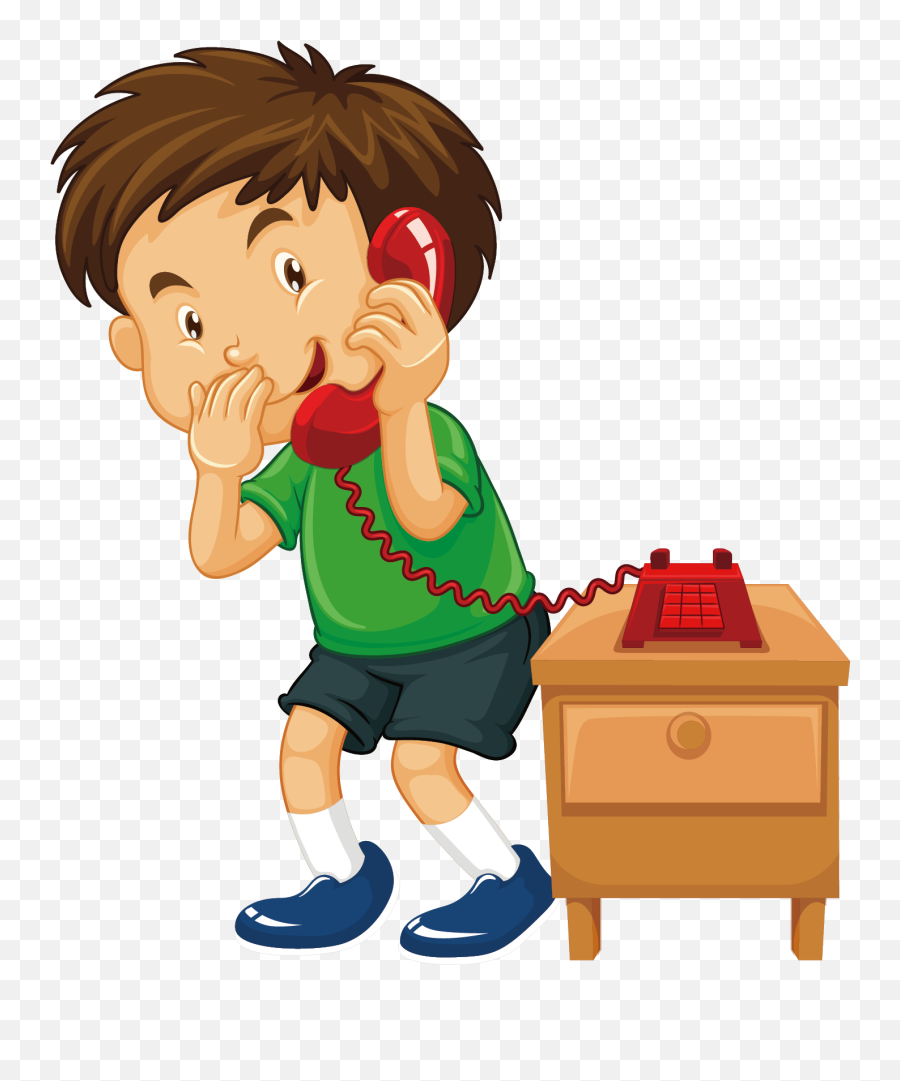 Telephone Call Stock Photography Clip - Boy On Call Cartoon Png,Little Boy Png