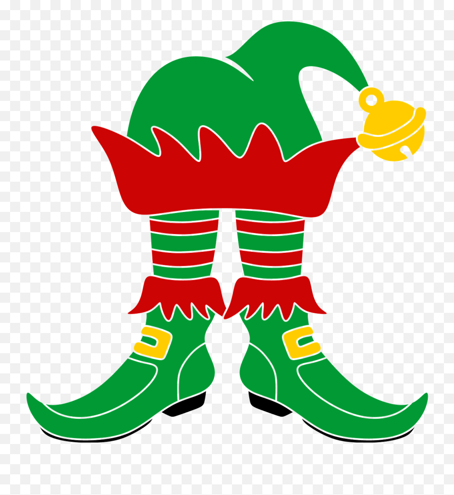 Christmas Elfs Hat And Boots Clipart - Christmas Day Png,Elf Hat Transparent