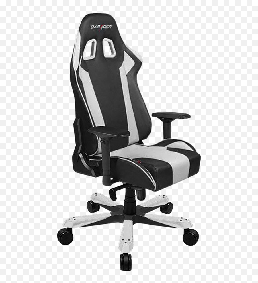 Download Dxracer King Ks06nw Gaming Chair - Black And White Gaming Chair With Leg Rest Png,Gaming Chair Png