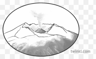 Mownt St Helens Du A Gwyn Illustration - Vulcani Schede Didattiche Scuola Primaria png