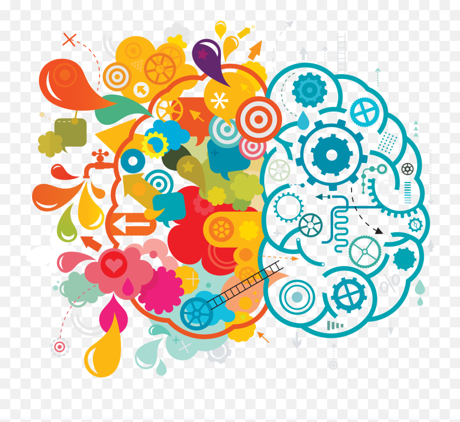 Creativity Vector Creative Brain - Creative Brain Vector Png,Brain Transparent Background