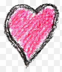 6 Crayon Heart Drawing Transparent - Colored Png