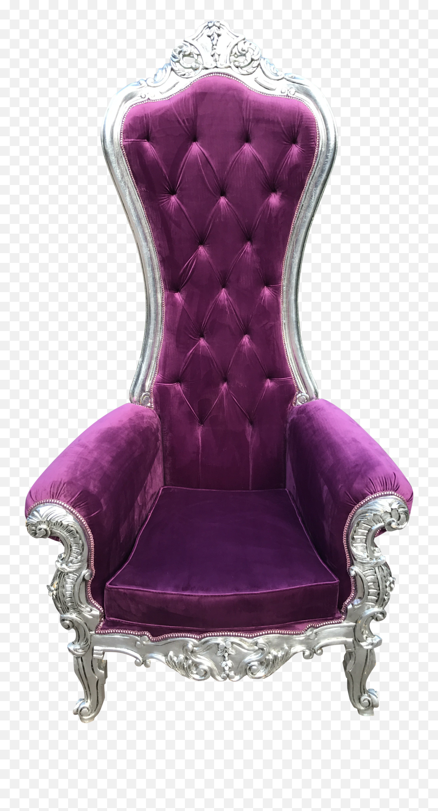 Baroque Style Tufted Purple Velvet Throne Chair - Throne Png,Throne Chair Png