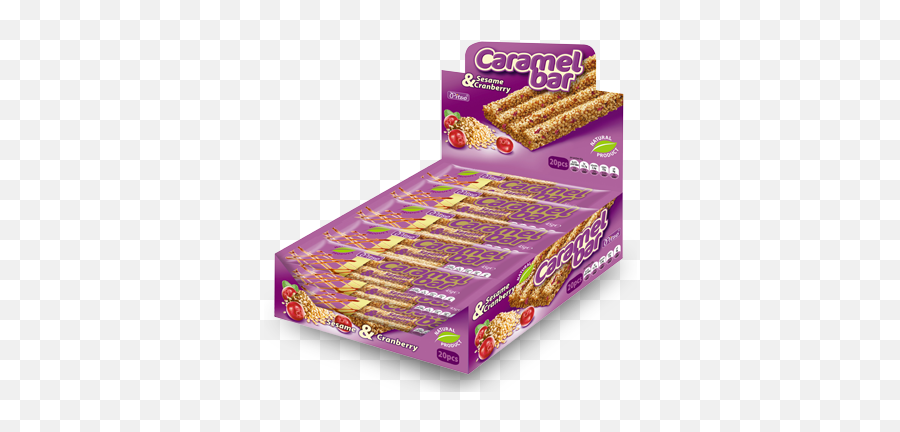 Caramel Bars - Sesame And Cranberry Snack Png,Cranberry Png