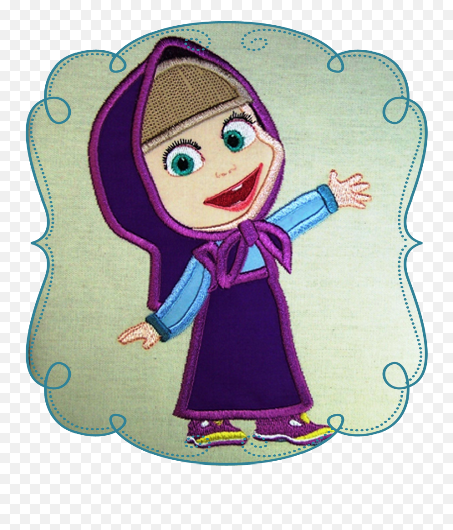 Marsha And The Bear Applique Machine Embroidery Design - Masha And The Bear Embroidery Design Png,Masha And The Bear Png