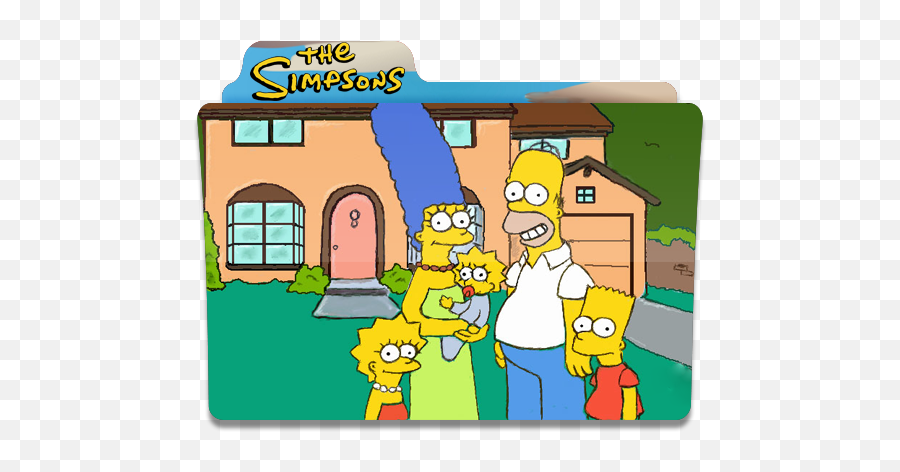 The Simpsons In Garden Of House Folder Folders - Os Simpsons Icon Folder Png,The Simpsons Png