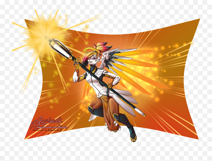 Overwatch Fanart Mercy - Personal Art F5 By Azaleesh Furry Mercy Overwatch Png,Overwatch Mercy Png