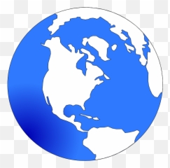 Globe White And Blue Svg Vector Clip - World Map Round png