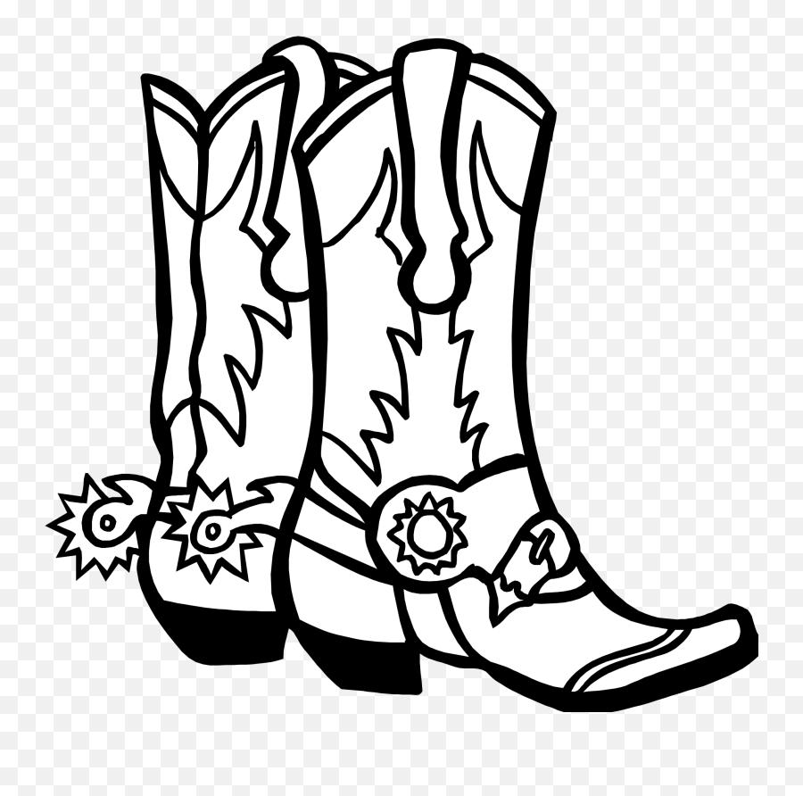 Western Boot Transparent Clip Art Black - Cowboy Boots Drawing Easy Png,Boot Transparent