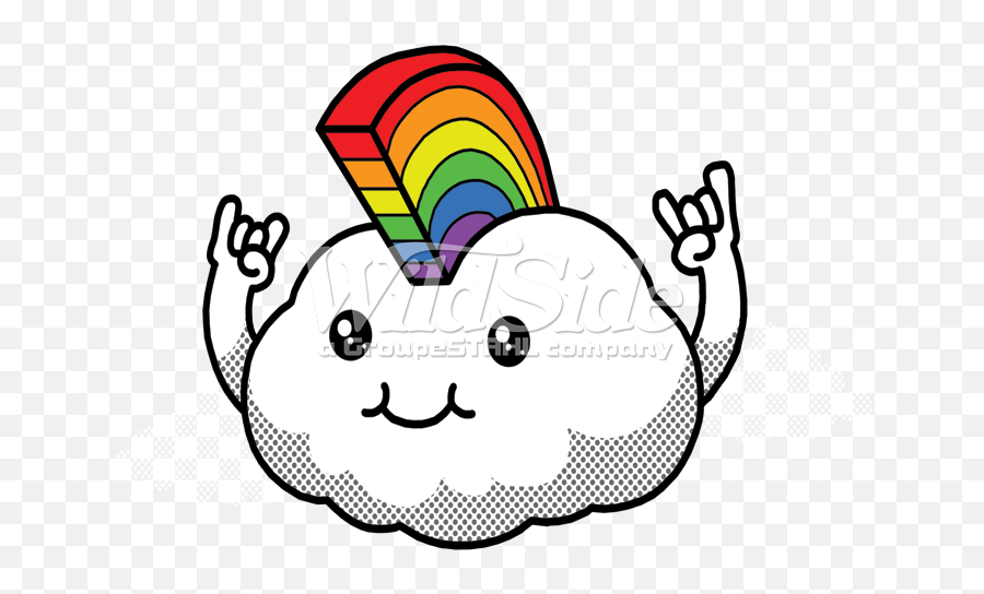 Cloud With Rainbow Mohawk Clipart - Rainbow Png,Mohawk Png
