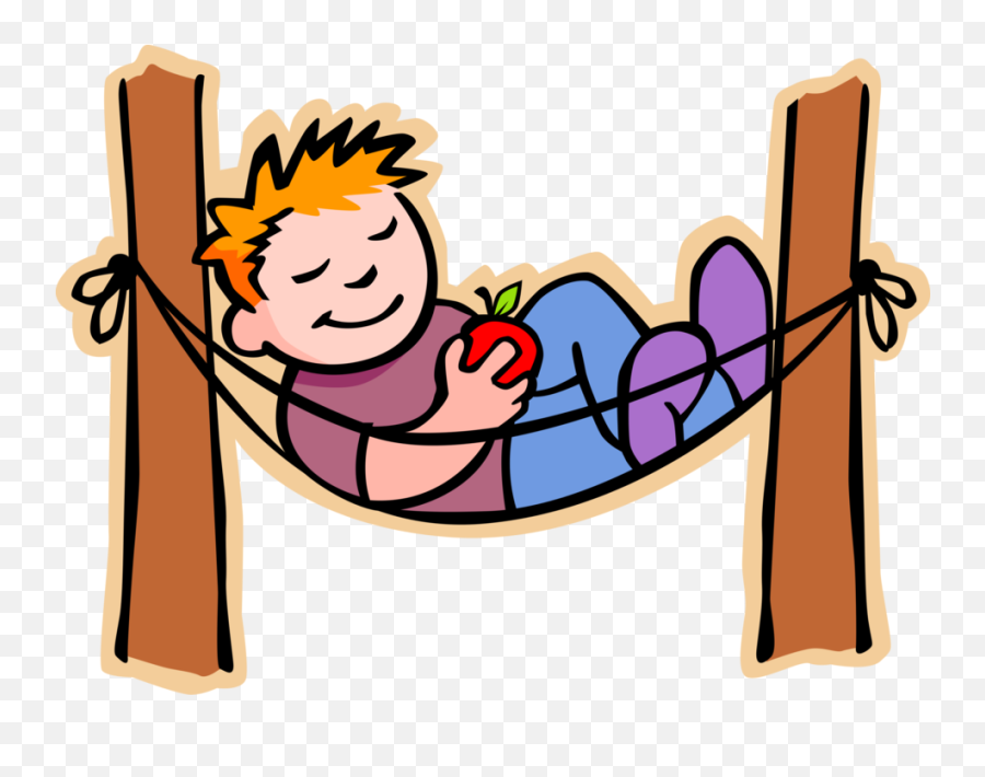 Boy Rests In Hammock - Vector Image 336733 Png Images Pngio Clipart Break,Hammock Png