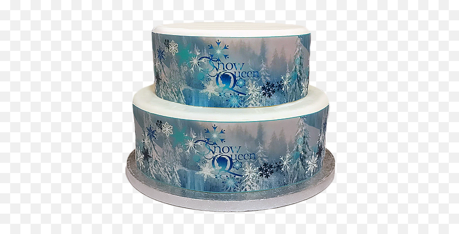 Frozen Snowflake Snow Queen Borders Decor Icing Sheet Cake Decoration Mysite - Blue And White Porcelain Png,Frozen Snowflake Png