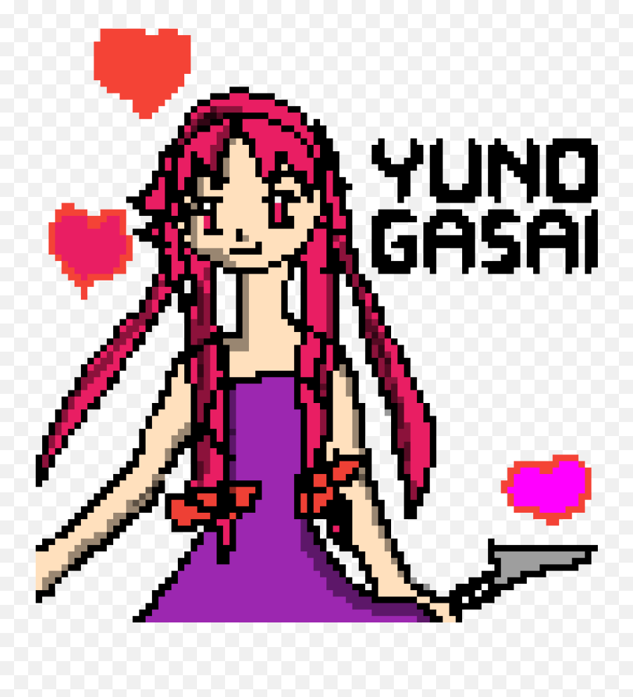 Pixilart - Yuno Gasai By Anonymous Rolling Stones Punto Croce Png,Yuno Gasai Png