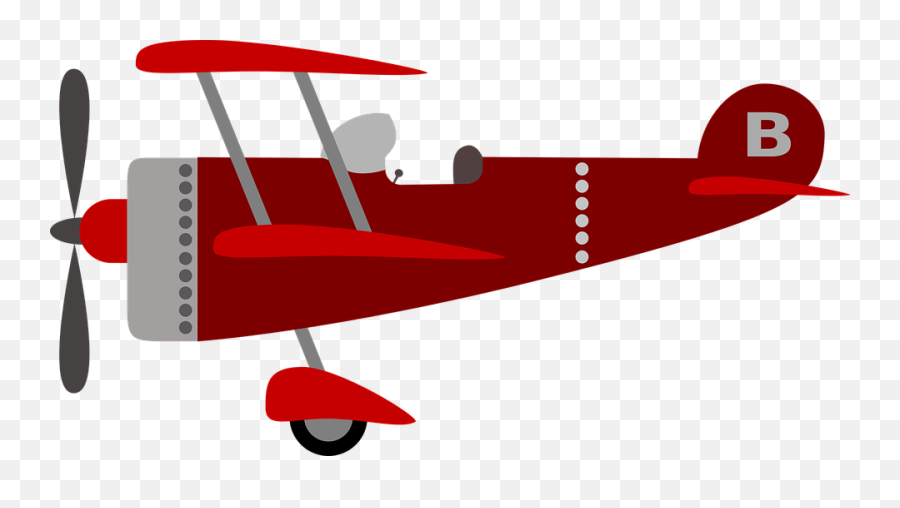 Plane Clipart Red - Transparent Background Old Airplane Clipart Png,Airplane Clipart Transparent Background
