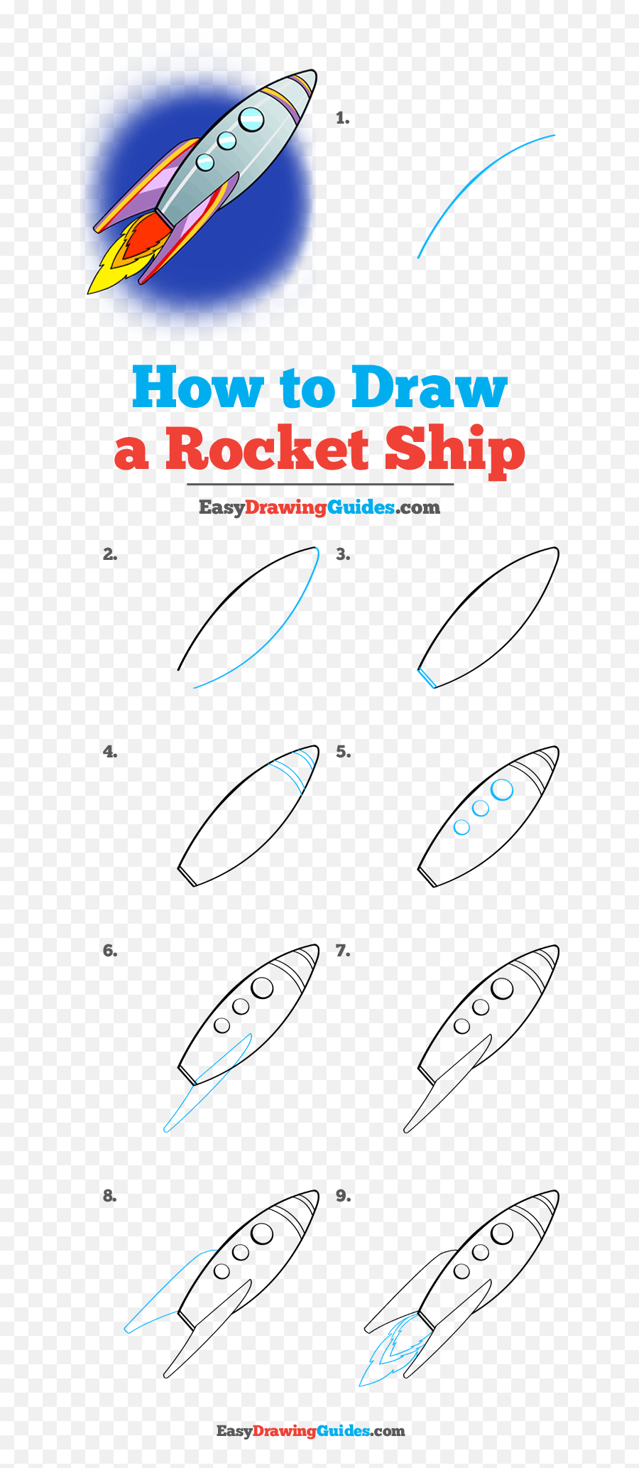 How To Draw A Rocket Ship - Really Easy Drawing Tutorial Like Us Follow Us Png,Rocket Ship Png