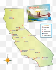 Visit California - Map Of California Activities Png,California Map Png