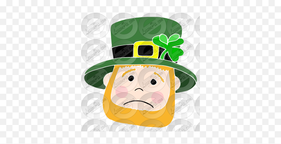 Sad Leprechaun Stencil For Classroom Therapy Use - Great Costume Hat Png,Leprechaun Png