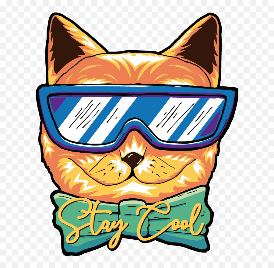 Cool Cat Laptop Skin Decal - Cat Cool Vector Png,Cool Cat Png