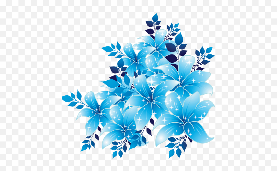 Flower Sky Blue Clip Art - Design Flower Blue Background Png,Blue Flowers  Png - free transparent png images 