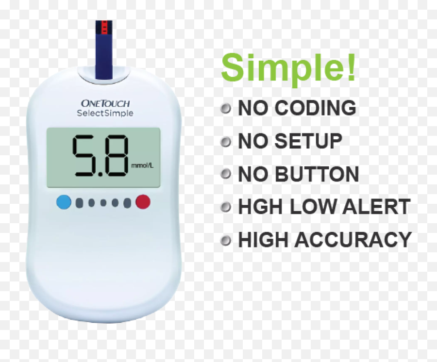 One Touch Onetouch Select Simple Blood Glucose Monitor With 50pcs Strips Free Lancets - Thermometer Png,Glucose Meter Icon