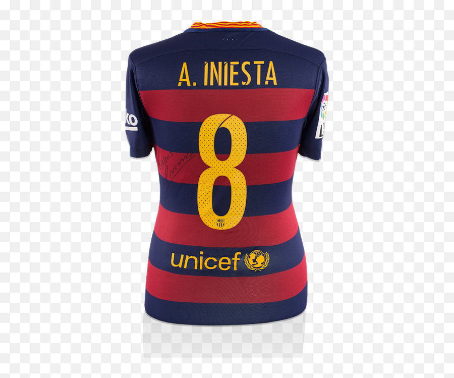 Match Worn Andres Iniesta Signed El Clasico Fc Barcelona 2015 - 16 Home ...