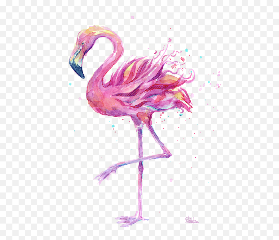 Click And Drag To Re - Clip Art Watercolor Flamingo Png,Flamingo Transparent Background